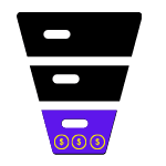 Bottom of the marketing funnel icon